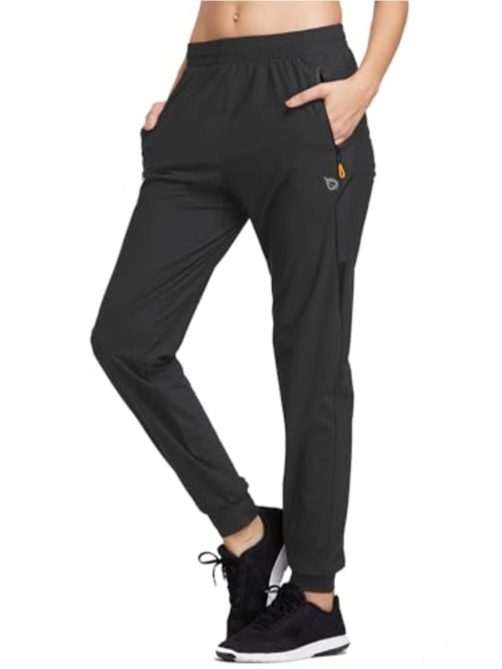 Women's Hiking Joggers with Zipper Pockets, Tapered Stretch Pants